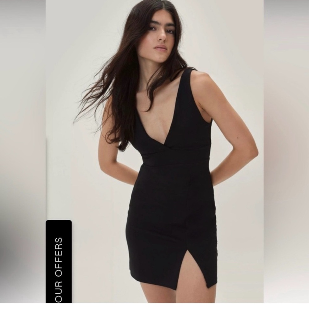 Nasty Gal Plunging V Neck Mini Dress